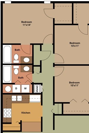 3 Bed 2 Bath A